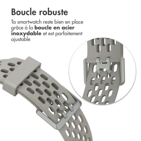 imoshion Bracelet sport en silicone avec boucle Fitbit Charge 5 / 6 - Gris