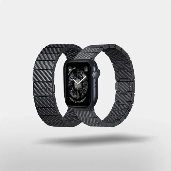 Pitaka Bracelet en fibre de carbone Apple Watch | 44/45/46/49 mm - Modern Carbon Black