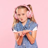 imoshion Casque sans fil pour enfants LED Light - Limiteur de décibels - Avec câble AUX - Cœurs