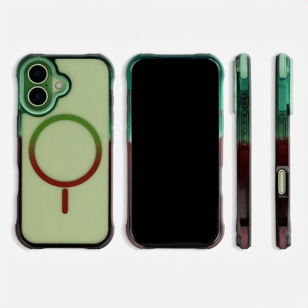 Selencia Coque arrière MagSafe Gradient Apple iPhone 17 - Vert / Brun