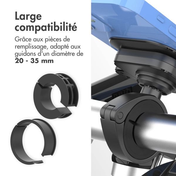 Accezz Support de téléphone EasyLock pour vélo - Rotation à 360° - Universel - Noir