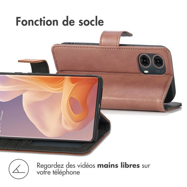 imoshion Étui de télephone portefeuille de luxe Motorola Moto G85 - Marron