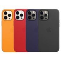 Apple 4 Pack Coque Leather Apple iPhone 12 Pro Max - California Poppy + Red + Deep Violet + Black