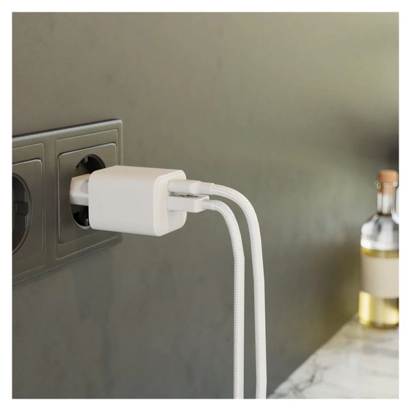 Zens Chargeur compact USB-C / USB-A 30W - Adaptateur secteur - Blanc