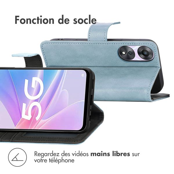 imoshion Étui de télephone portefeuille de luxe Oppo A58 - Bleu clair