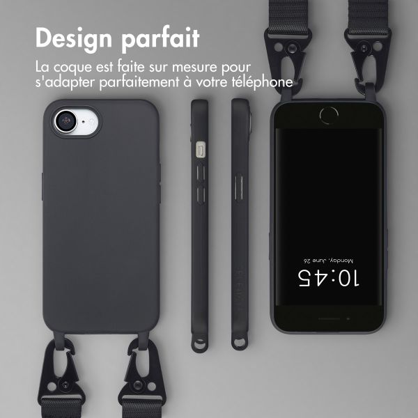 Selencia Coque silicone avec cordon amovible Apple iPhone 17e / 16e - Noir