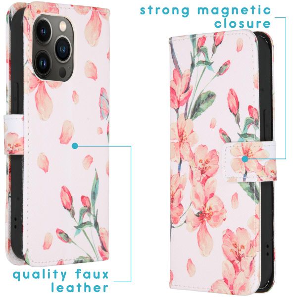 imoshion Design Softcase Bookcase Apple iPhone 13 Pro - Blossom Watercolor White