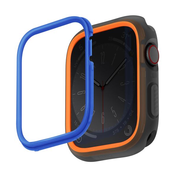 Uniq Coque Moduo avec lunette Apple Watch - 44 / 45 mm - Smoke (Orange/Blue)