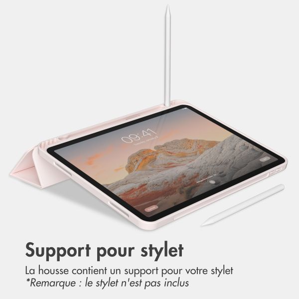 Accezz Coque tablette portefeuille Smart Silicone Apple iPad Air 13 pouces (2026) M4 / (2025) M3 / (2024) M2 - Rose