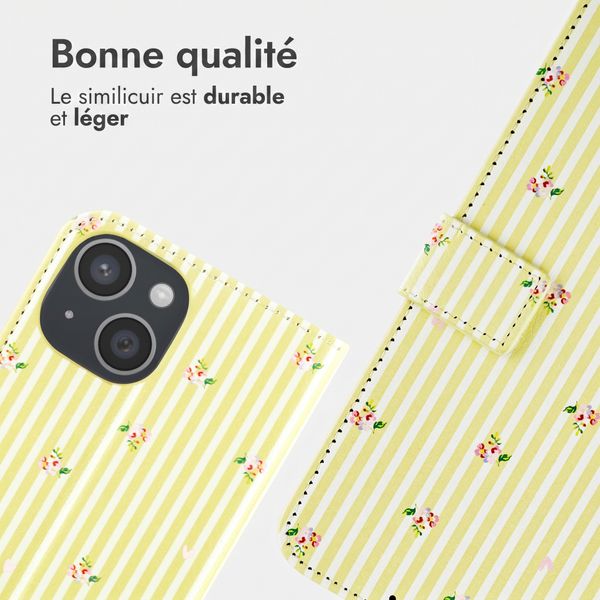 imoshion Étui de télephone portefeuille Design Apple iPhone 14 - Garden Stripes
