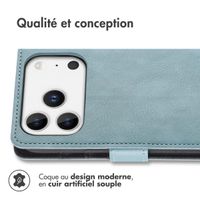 imoshion Étui de télephone portefeuille de luxe Apple iPhone 17 Pro - Bleu clair