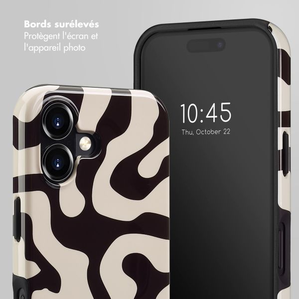 Selencia Coque arrière Vivid avec MagSafe Apple iPhone 16 - Art Wave Black