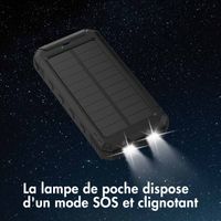 imoshion Solar Powerbank - Batterie externe avec panneau solaire - Charge rapide et fourniture d'énergie - 10.000 mAh - Noir