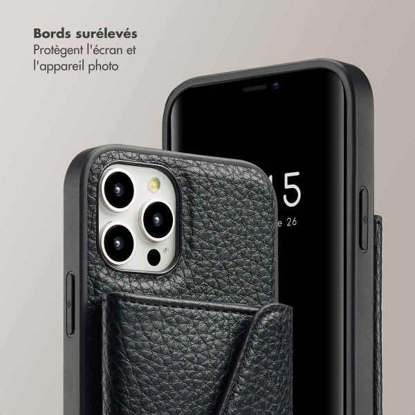 Selencia Coque de télephone Sera avec cordon et porte-cartes enveloppe Apple iPhone 12 (Pro) - Noir