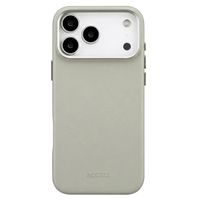 Accezz Coque arrière en cuir avec MagSafe Apple iPhone 18 Pro / 17 Pro - Light Grey