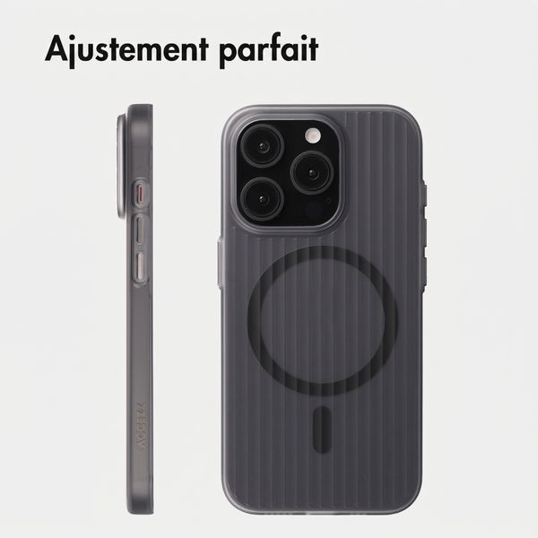 Accezz Coque arrière Lite avec MagSafe | Fluted | Apple iPhone 15 Pro - Gris