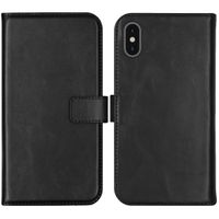Selencia Étui portefeuille en cuir véritable Apple iPhone X / Xs - Noir