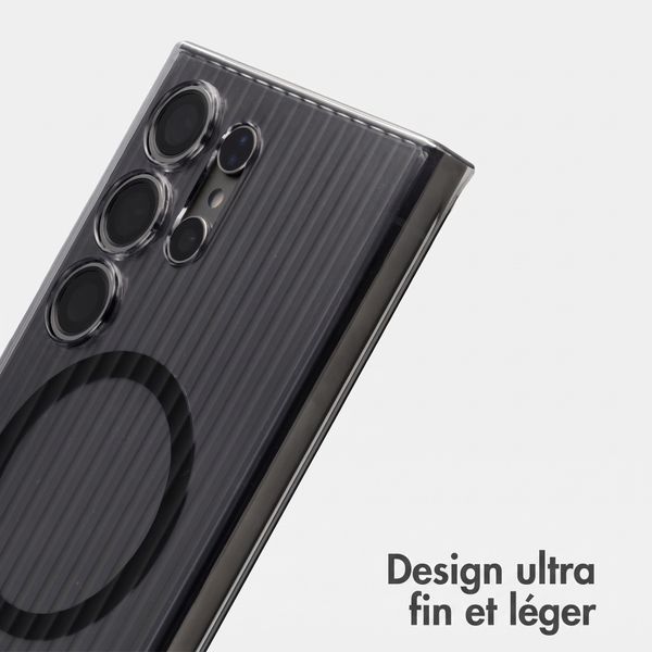 Accezz Coque arrière Lite avec MagSafe | Fluted | Samsung Galaxy S24 Ultra - Noir