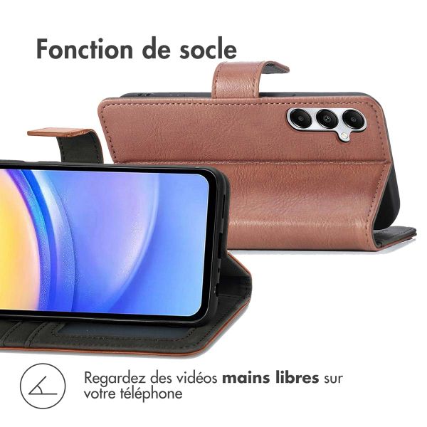 imoshion Étui de télephone portefeuille de luxe Samsung Galaxy A15 (5G/4G) - Marron