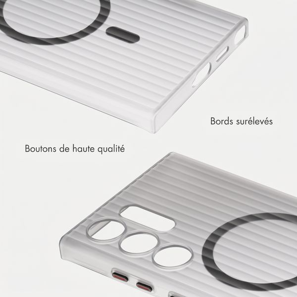 Accezz Coque arrière Lite avec MagSafe | Fluted | Samsung Galaxy S24 Ultra - Gris