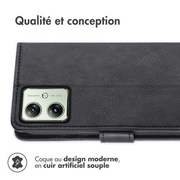 imoshion Étui de télephone portefeuille de luxe Motorola Moto G54 - Noir