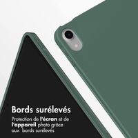 Accezz Coque tablette portefeuille Smart Silicone Apple iPad Air 11 pouces (2026) M4 / (2025) M3 / (2024) M2 / Air 5 (2022) / Air 4 (2020) - Vert foncé