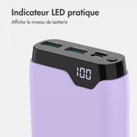 imoshion Batterie externe 20 000 mAh - Chargeur rapide 22,5 W - USB-C / USB-A - Lilas