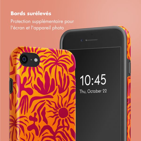 Selencia Coque arrière Vivid Apple iPhone SE (2022 / 2020) / 8 / 7 - Tropical Vibes Apricot