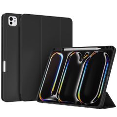 Accezz Coque tablette portefeuille Smart Silicone Apple iPad Pro 13 (2025) M5 / (2024) M4 - Noir