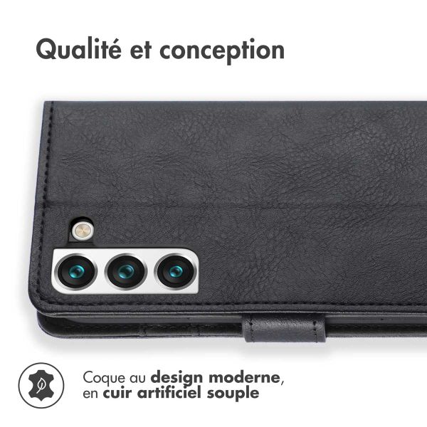 imoshion Étui de télephone portefeuille de luxe Samsung Galaxy S22 - Noir