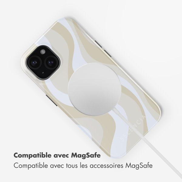 Selencia Coque arrière Vivid avec MagSafe Apple iPhone 15 - Desert Waves Beige