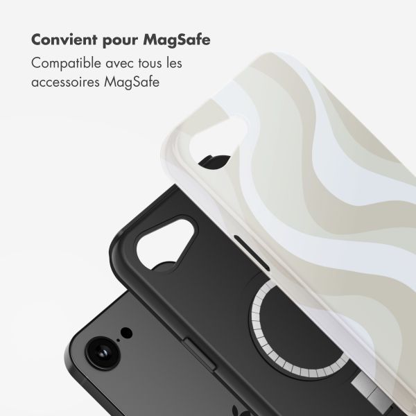Selencia Coque arrière Vivid avec MagSafe Apple iPhone 17e / 16e - Desert Waves Beige