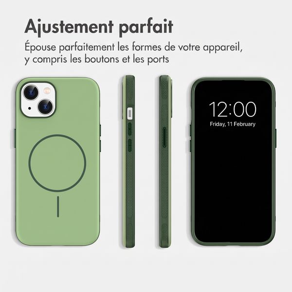 imoshion Coque arrière Color avec Thin MagSafe Ring Apple iPhone 14 / 13 - Vert foncé