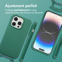 imoshion Coque arrière Color avec cordon amovible et MagSafe Apple iPhone 14 Pro - Vert foncé