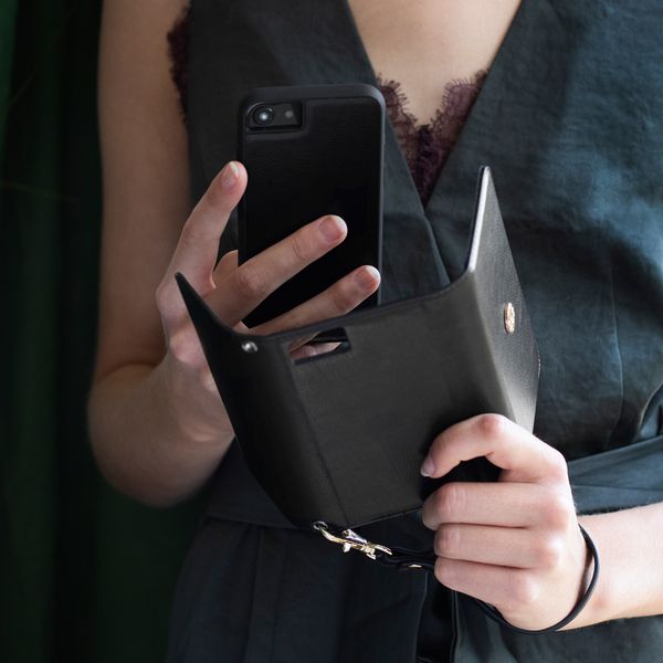 Selencia Pochette amovible en cuir végan Eny Samsung Galaxy S21 Plus - Noir
