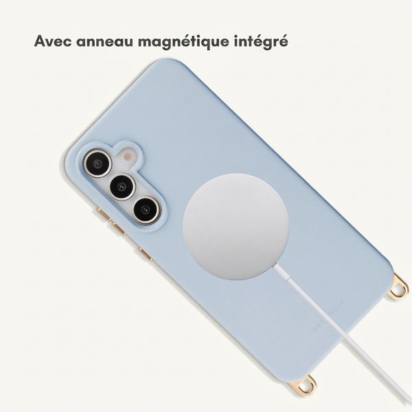Selencia Coque arrière Rivièra avec MagSafe avec crochets amovibles Samsung Galaxy S25 / S24 - Powder Blue