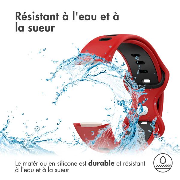 imoshion Bracelet Sport⁺ en silicone Fitbit Charge 5 / 6 - Red & Black