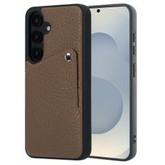 Selencia Coque Riva avec porte-cartes Samsung Galaxy S25 / S24 - Mocha Brown