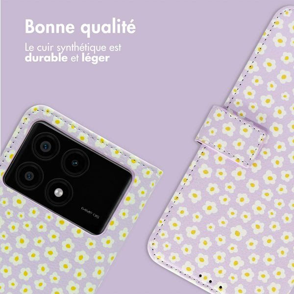 imoshion Étui de télephone portefeuille Design Xiaomi Poco X6 Pro - White Daisy