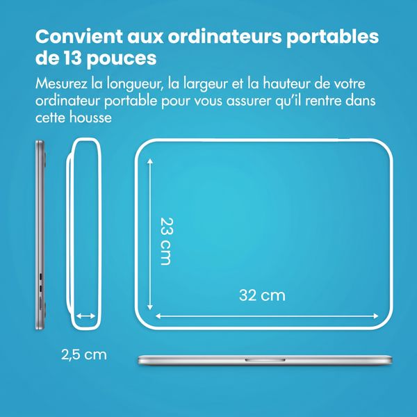 imoshion Pochette ordinateur avec compartiment 13 pouces - Noir