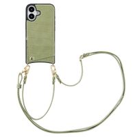 Selencia Coque de télephone Nova Croco avec cordon et porte-cartes Apple iPhone 16 - Sage Green