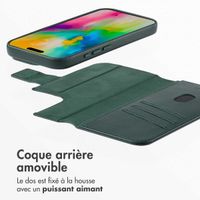Accezz Étui de télephone portefeuille en cuir 2-en-1 avec MagSafe Apple iPhone 16 Pro Max - Cedar Green