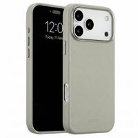 Accezz Coque arrière en cuir avec MagSafe Apple iPhone 18 Pro / 17 Pro - Light Grey