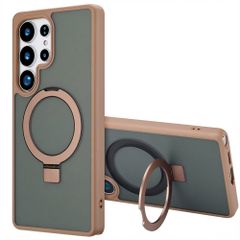 Accezz Coque Ring Stand avec MagSafe Samsung Galaxy S25 Ultra - Marron