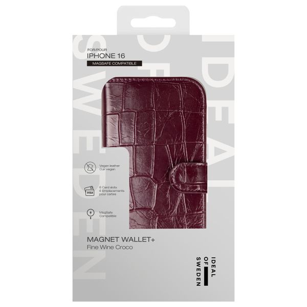 iDeal of Sweden Magnet Wallet+ Étui portefeuille Apple iPhone 16 - Fine Wine