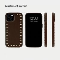Selencia Coque arrière Studs avec MagSafe Apple iPhone 15 - Cacao Crush