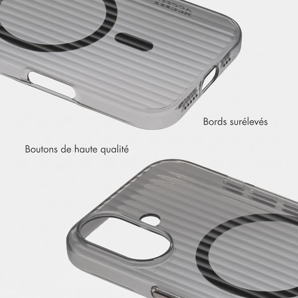 Accezz Coque arrière Lite avec MagSafe | Fluted | Apple iPhone 16 - Noir