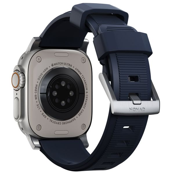 Nomad Bracelet robuste FKM Apple Watch | 44/45/46/49 mm - Argent / Bleu