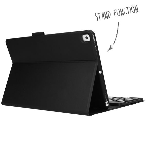 Accezz Étui de tablette portefeuille Bluetooth Clavier Apple iPad 9 (2021) 10.2 pouces / iPad 8 (2020) 10.2 pouces / iPad 7 (2019) 10.2 pouces - AZERTY / FR - Noir