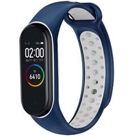 imoshion Bracelet sport silicone Xiaomi Mi Band 3 / 4 - Dark Blue & White
